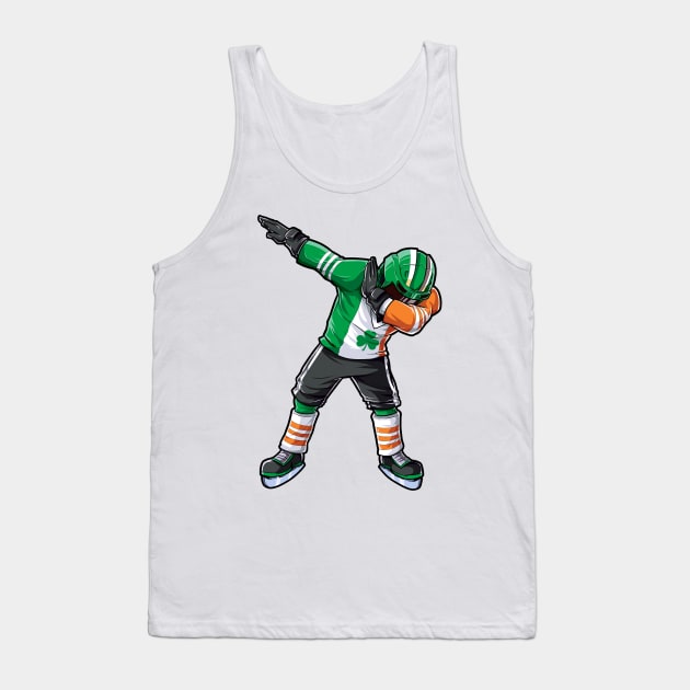 Dabbing Hockey St Patricks Day Irish Ireland Flag Men Tank Top by Macy XenomorphQueen